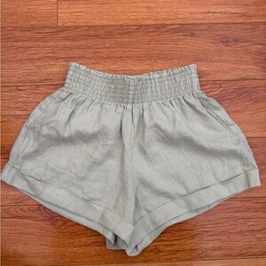 Reformation Linen Shorts - Sage Green